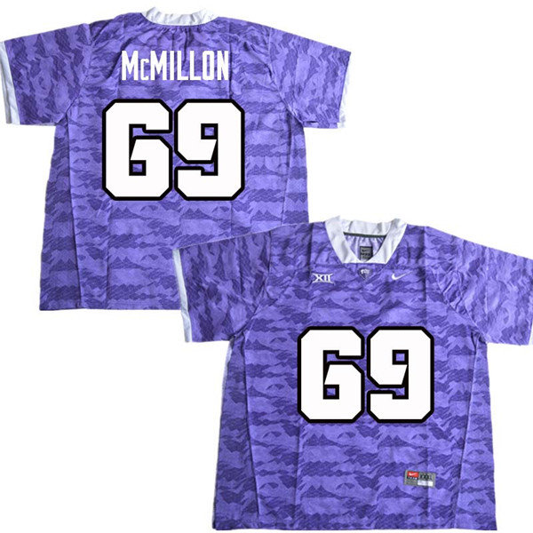 Men #69 Coy McMillon TCU Horned Frogs College Football Jerseys Sale-Purple